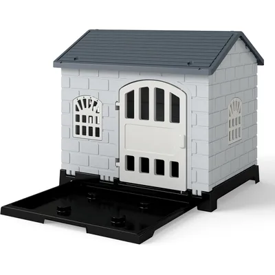 Giantex Niche pour Chien Exterieur en PP, Cabane Chien Exterieur Interieur