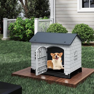 Giantex Niche pour Chien Exterieur en PP, Cabane Chien Exterieur Interieur