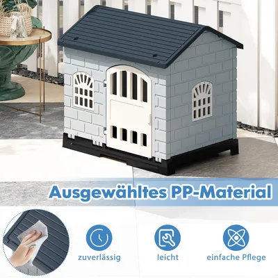 Giantex Hundehütte Für Draußen Aus PP, Hundehütte Für Draußen Und Drinnen Giantex Hundehütte Für Draußen Aus PP, Hundehütte Für Draußen Und Drinnen