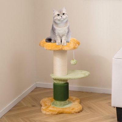Giantex Arbre à Chat Petite en Forme Fleur avec Coussin Rembourré