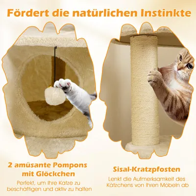 GIANTEX Mehrstöckiger Kratzbaum Mit Plüschoberfläche GIANTEX Mehrstöckiger Kratzbaum Mit Plüschoberfläche