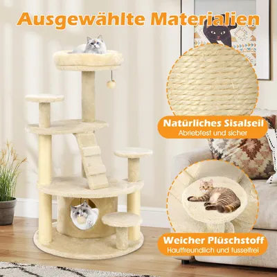 GIANTEX Mehrstöckiger Kratzbaum Mit Plüschoberfläche GIANTEX Mehrstöckiger Kratzbaum Mit Plüschoberfläche