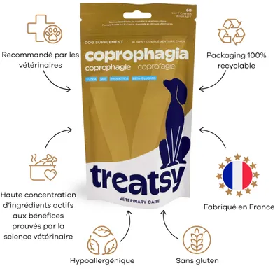 Complément contre l’ingestion de selles (coprophagie) pour chiens