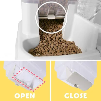 Iris Ohyama, Distributeur croquette & eau, pour chien, Blanc, JQ-350