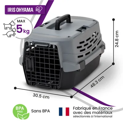 Iris Ohyama, Caisse de Transport  pour Chat, Voiture, Gris, UPC-490