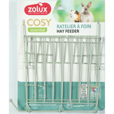 Râtelier à foin en métal vert Cosy XXL pour lapin et cochon d'Inde.