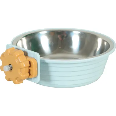 Mangeoire en plastique  et inox pour lapin et cochon d'Inde.