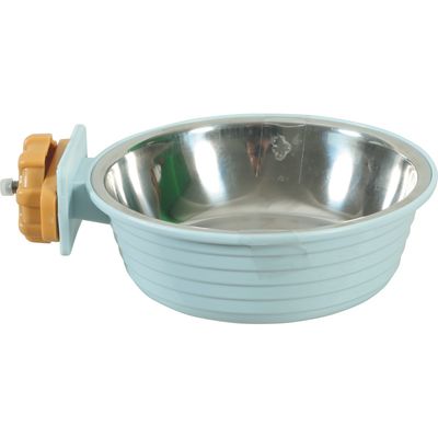 Mangeoire en plastique  et inox pour lapin et cochon d'Inde.