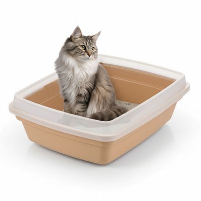 Iris Ohyama, Bac a Litiere pour Chat, Beige, CLH-12S