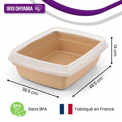 Iris Ohyama, Bac a Litiere pour Chat, Beige, CLH-12S
