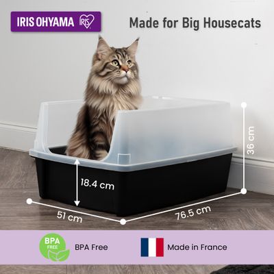 Grand Bac Litière pour Chat XXL, Noir, CLH-XL