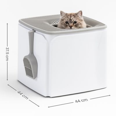Iris Ohyama, Maison de toilette pour chat fermée, Blanc, PRCL-SQ