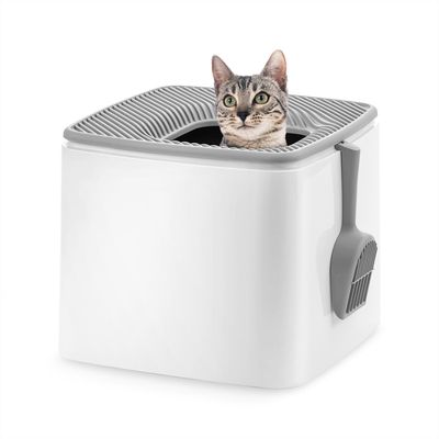Iris Ohyama, Maison de toilette pour chat fermée, Blanc, PRCL-SQ