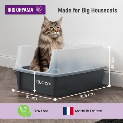 Grand Bac Litière pour Chat XXL, Gris, CLH-XL