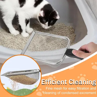 Pawffee Pelle à litière chat en métal à mailles fines - Robuste