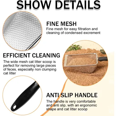 Pawffee Pelle à litière chat en métal à mailles fines - Robuste