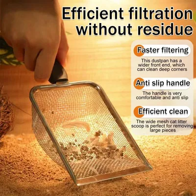 Pawffee Pelle à litière chat en métal à mailles fines - Robuste