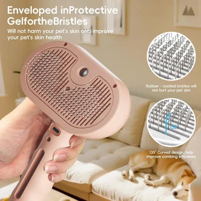 Pawffee Brosse à vapeur 3-en-1 pour chien et chat - Perte de poils, massage