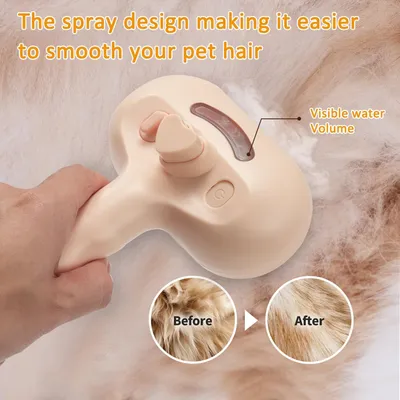 Pawffee Brosse à vapeur 3-en-1 pour chien et chat - Perte de poils, massage