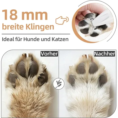 Pawffee Tondeuse LED sans fil pour zones sensibles du chien et chat
