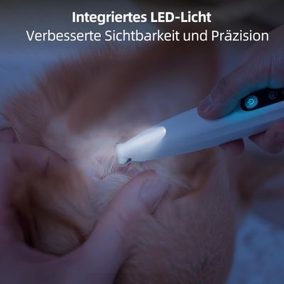 Pawffee Tondeuse LED sans fil pour zones sensibles du chien et chat