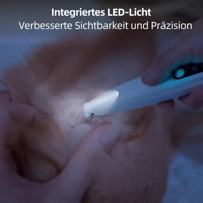 Pawffee Tondeuse LED sans fil pour zones sensibles du chien et chat