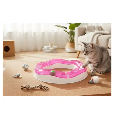 Tunnel interactif pour chat avec balle