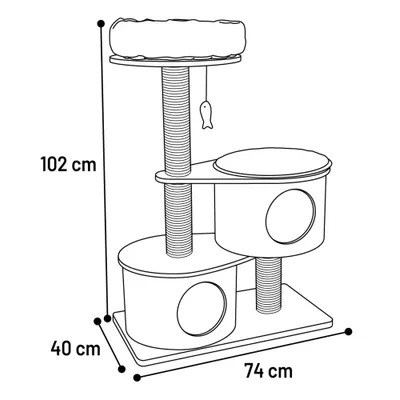 Arbre a chat avec niches et panier