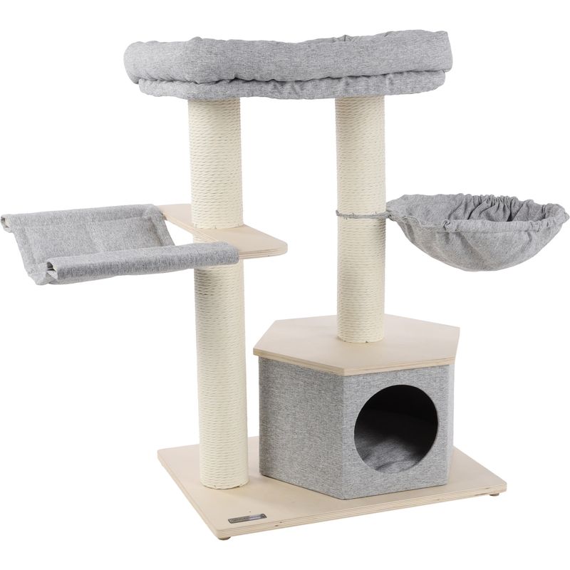 Arbre à chat avec hamacs et niche