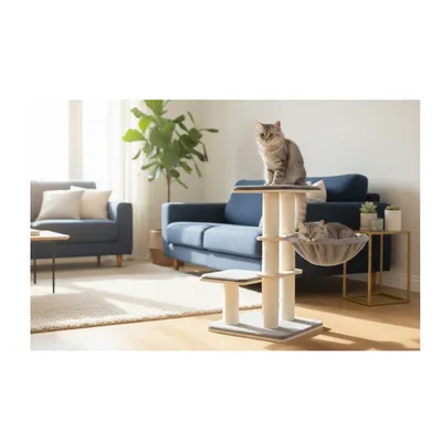 Arbre a chat avec hamacs et niche Arbre a chat avec hamacs et niche
