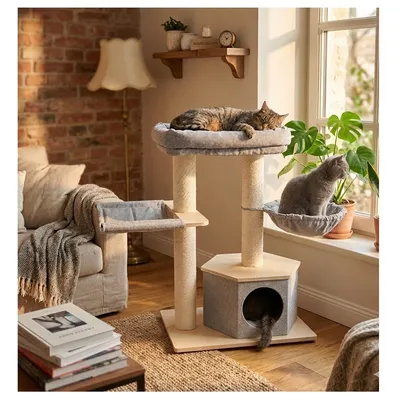 Arbre a chat avec hamacs et niche Arbre a chat avec hamacs et niche