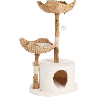 Arbre à chat design avec corde et panier