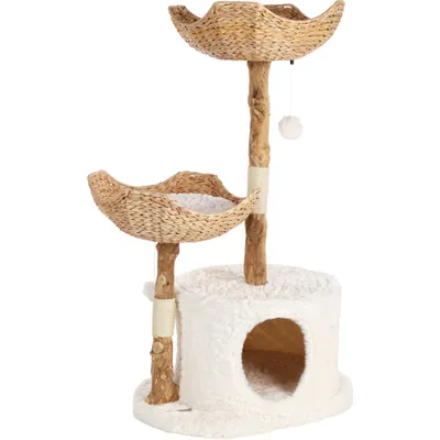 Arbre à chat design avec corde et panier Arbre à chat design avec corde et panier