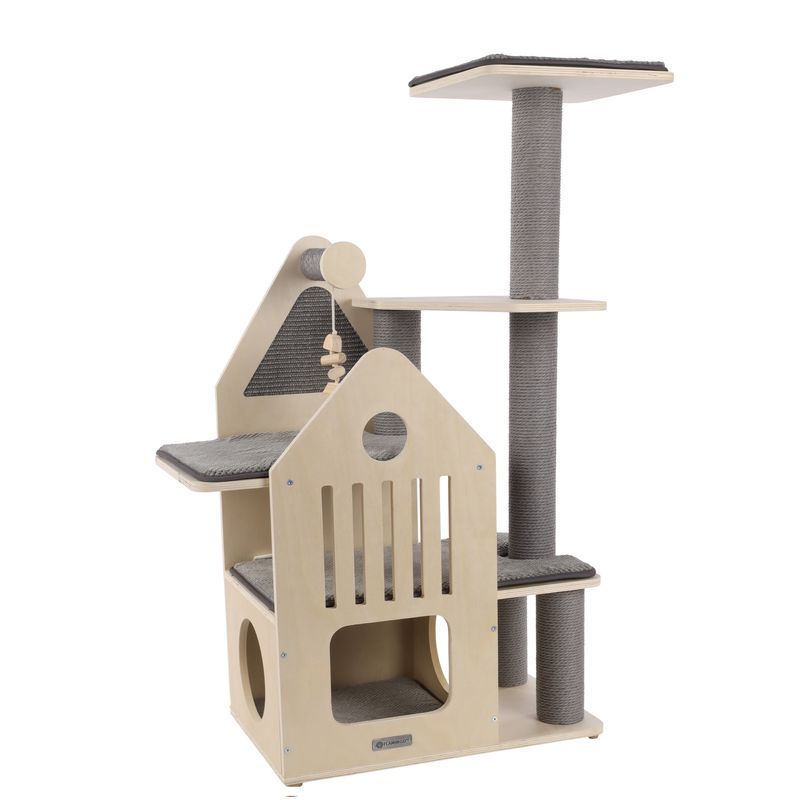 Arbre à chat maisonnette et plateforme