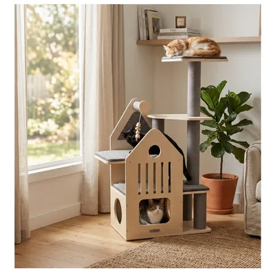 Arbre a chat maisonnette et plateforme Arbre a chat maisonnette et plateforme