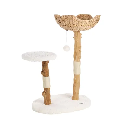 Arbre a chat design avec corde et panier Arbre a chat design avec corde et panier