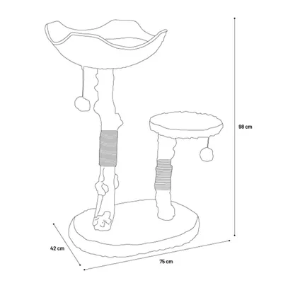 Arbre a chat design avec corde et panier Arbre a chat design avec corde et panier