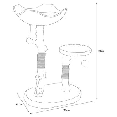Arbre a chat design avec corde et panier