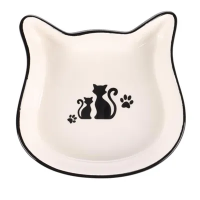 Gamelle duo de chat en céramique