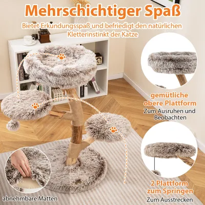 Giantex Kratzbaum Im Naturdesign Aus Massivem Birnenholz, Mit Stamm Giantex Kratzbaum Im Naturdesign Aus Massivem Birnenholz, Mit Stamm