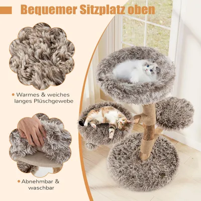 Giantex Kratzbaum Im Naturdesign Aus Massivem Birnenholz, Mit Stamm Giantex Kratzbaum Im Naturdesign Aus Massivem Birnenholz, Mit Stamm