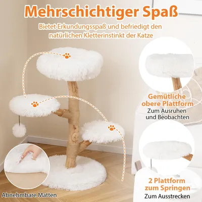 Giantex Kratzbaum Im Naturdesign Aus Massivem Birnenholz, Mit Stamm Giantex Kratzbaum Im Naturdesign Aus Massivem Birnenholz, Mit Stamm