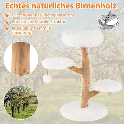 Giantex Kratzbaum Im Naturdesign Aus Massivem Birnenholz, Mit Stamm Giantex Kratzbaum Im Naturdesign Aus Massivem Birnenholz, Mit Stamm