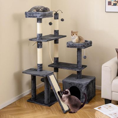 Giantex Arbre à Chat avec Condo et Échelle, 2 Grandes Plateformes