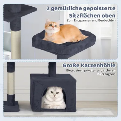 Giantex Kratzbaum Mit Häuschen Und Leiter, 2 Große Plattformen Giantex Kratzbaum Mit Häuschen Und Leiter, 2 Große Plattformen