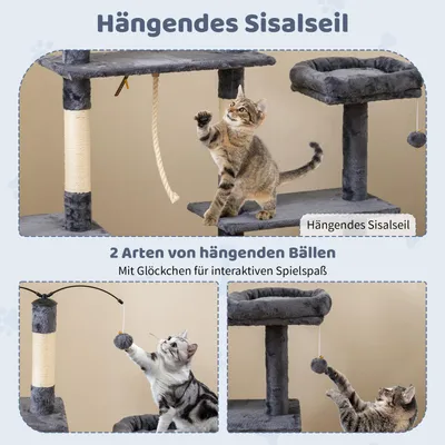 Giantex Kratzbaum Mit Häuschen Und Leiter, 2 Große Plattformen Giantex Kratzbaum Mit Häuschen Und Leiter, 2 Große Plattformen
