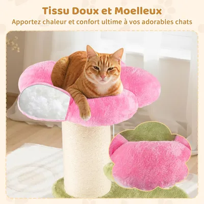 Giantex Arbre à Chat Petite en Forme Fleur avec Coussin Rembourré