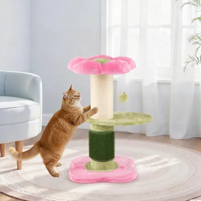 Giantex Arbre à Chat Petite en Forme Fleur avec Coussin Rembourré