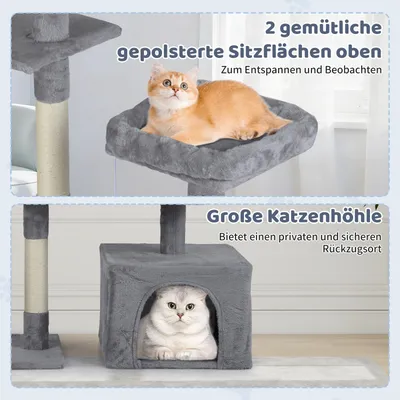 Giantex Kratzbaum Mit Häuschen Und Leiter, 2 Große Plattformen Giantex Kratzbaum Mit Häuschen Und Leiter, 2 Große Plattformen