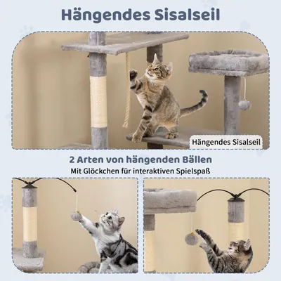 Giantex Kratzbaum Mit Häuschen Und Leiter, 2 Große Plattformen Giantex Kratzbaum Mit Häuschen Und Leiter, 2 Große Plattformen